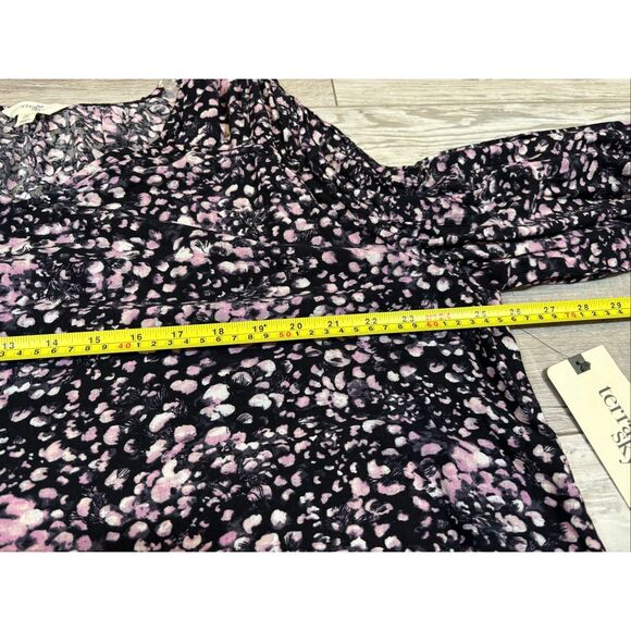 Terra & Sky full figure black floral blouse plus size 0X 14W - Picture 8 of 11